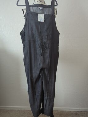 LuLaRoe XL Dark Gray Linen-Textured Overalls